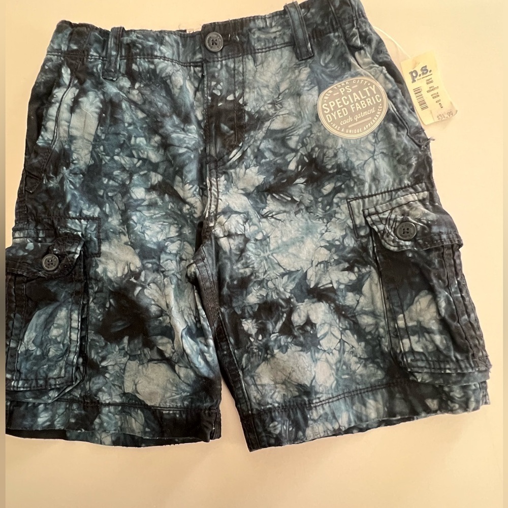 P.S. - Aeropostale Blue Denim Tie Dye Look swim trunks BOYS SIZE 5